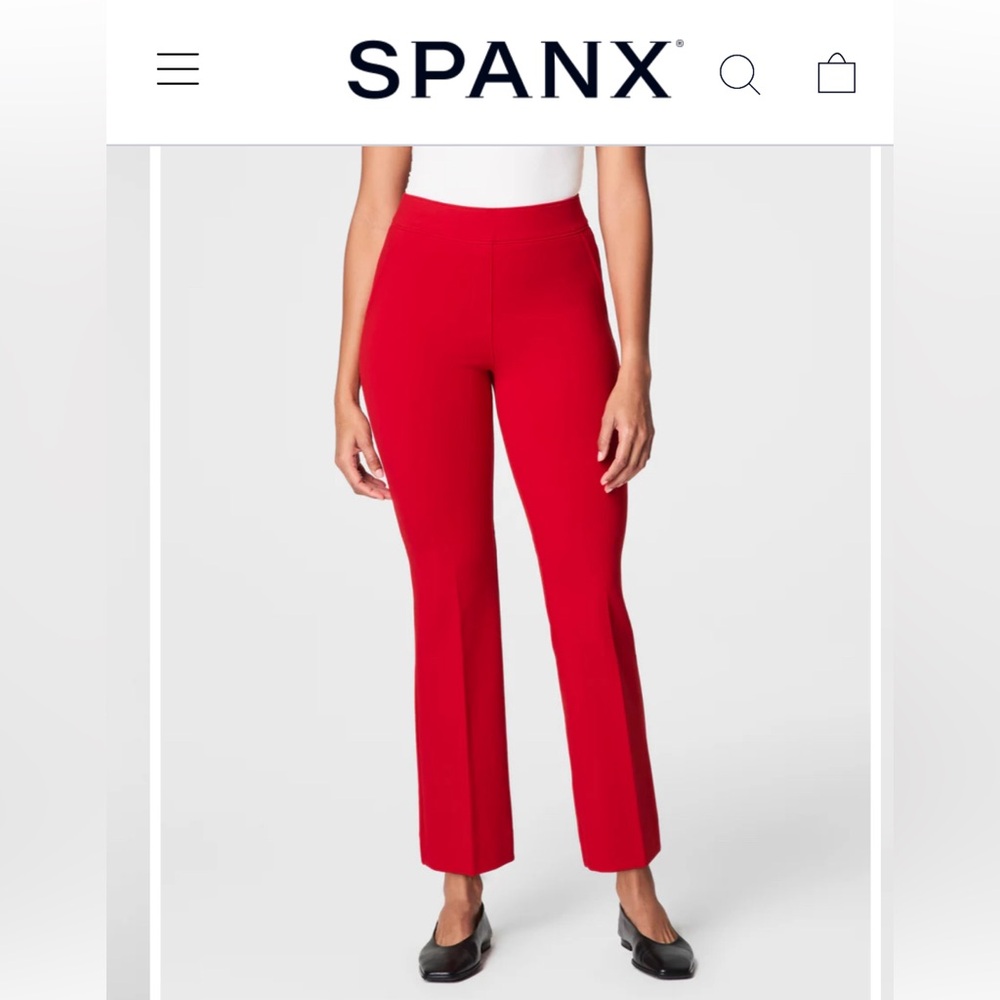 NWT Spanx on the go kick flare pant in true red sz 12 long